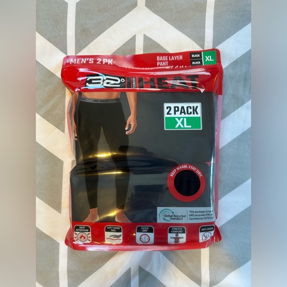 32 Degrees Men's Heat Base Layer Pant, 2-Pack/ Various Sizes (NWT) - Picture 5 of 8